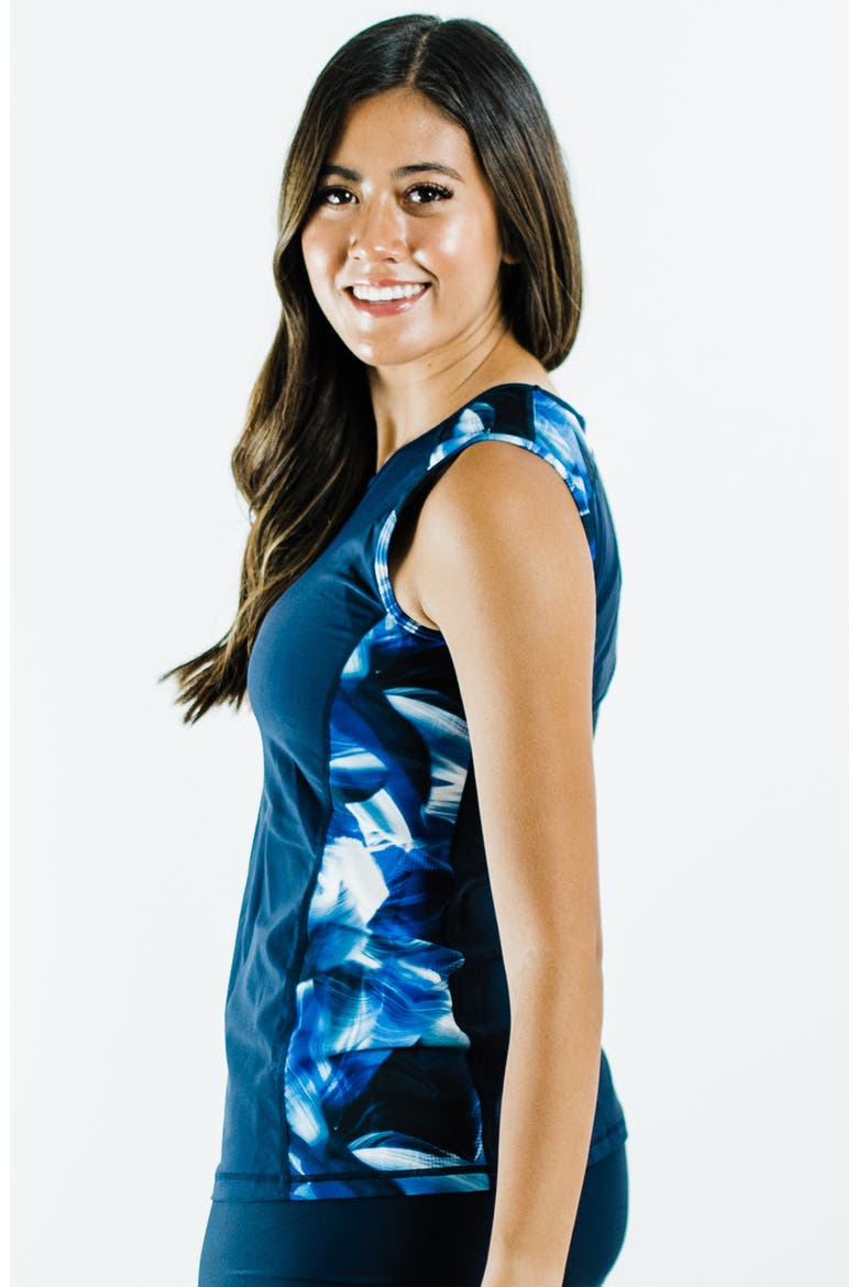 Loose Fit Maya Swim Top, Alternate, color, Navy Wave/Navy
