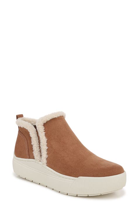 Time Off Faux Shearling Trim Platform Sneaker (Women)