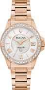 BULOVA Marine Star Diamond & Mother-of-Pearl Bracelet Watch, 32mm