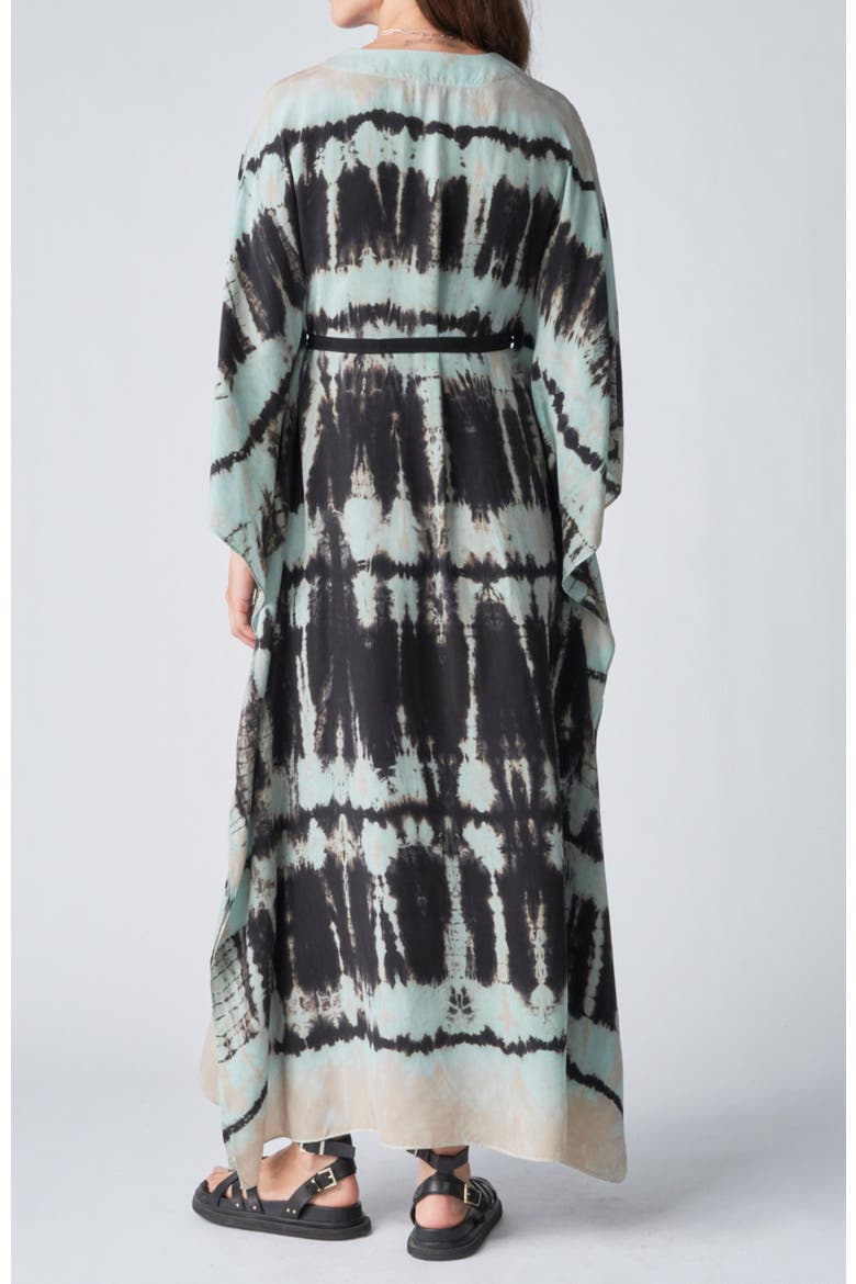 Cupro Caftan, Alternate, color, SkyBlueAztecPrint