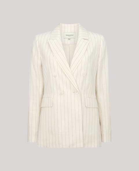 Corine Cotton Linen Pinstripe Jacket