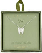 Leith Pavé Cubic Zirconia Initial Pendant Necklace