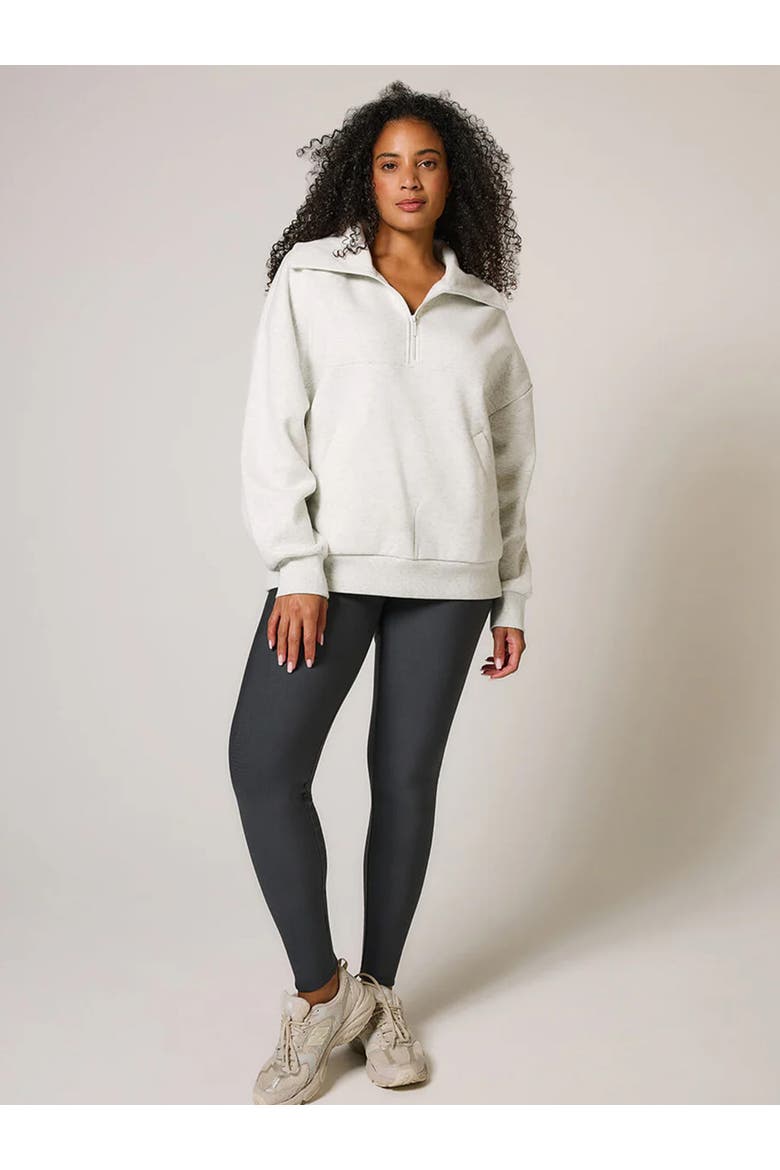 ALL SZN Oversized 1/4 Zip Sweatshirt, Alternate, color, Light Grey Marl