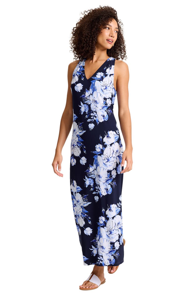 Tommy Bahama Carmela Floral Gardens Sleeveless Maxi Dress, Alternate, color, Coastline