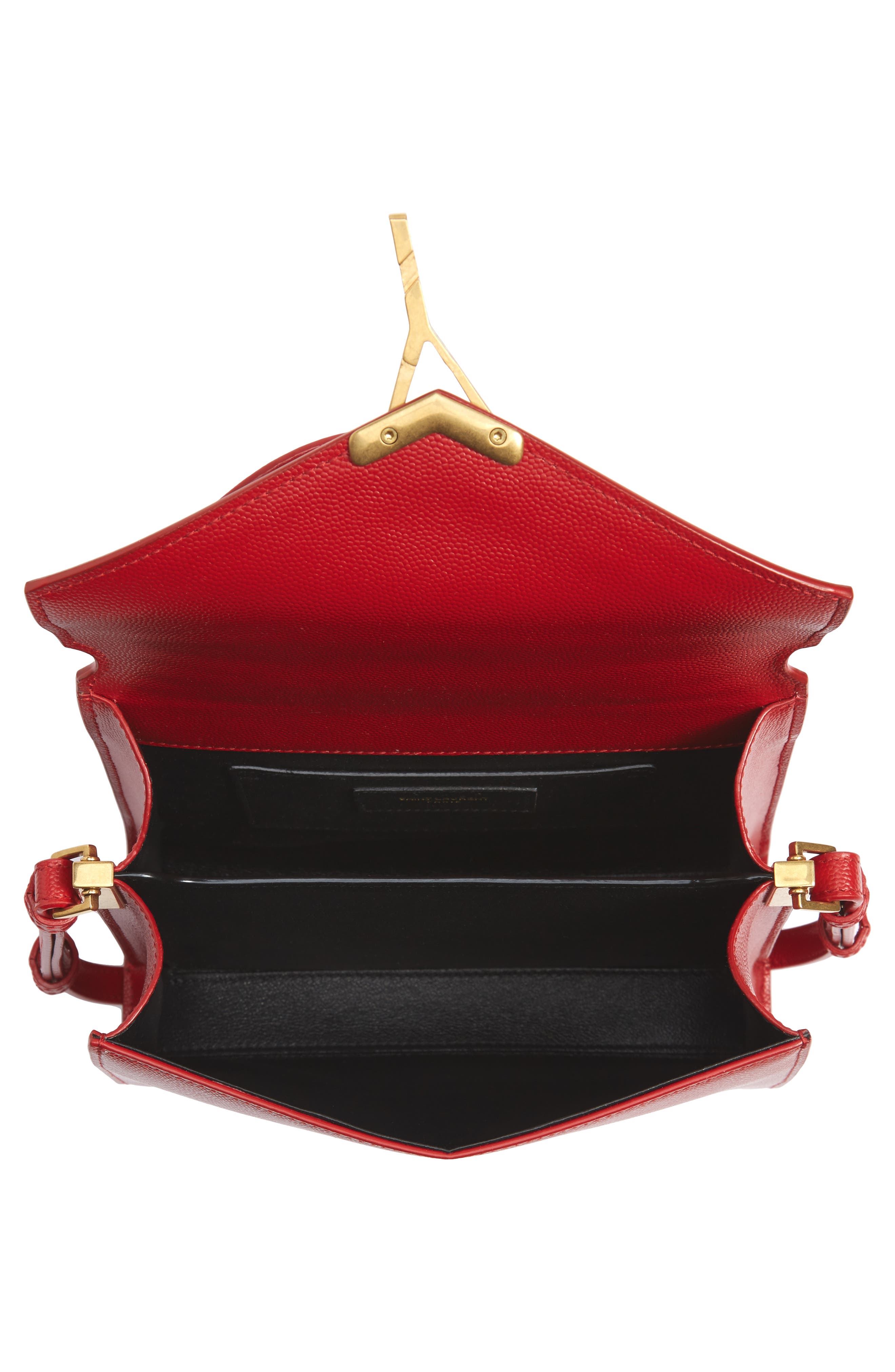 Saint Laurent Mini Cassandre Leather Top Handle Bag, Alternate, color, 