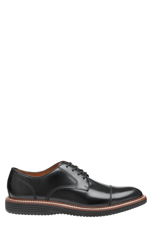 Johnston & Murphy Upton Cap Toe Derby In Black Full Grain