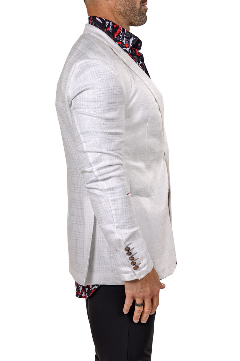 Unconstructed Marthy015 White Glen Check Peak Lapel Blazer, Alternate, color, WHITE
