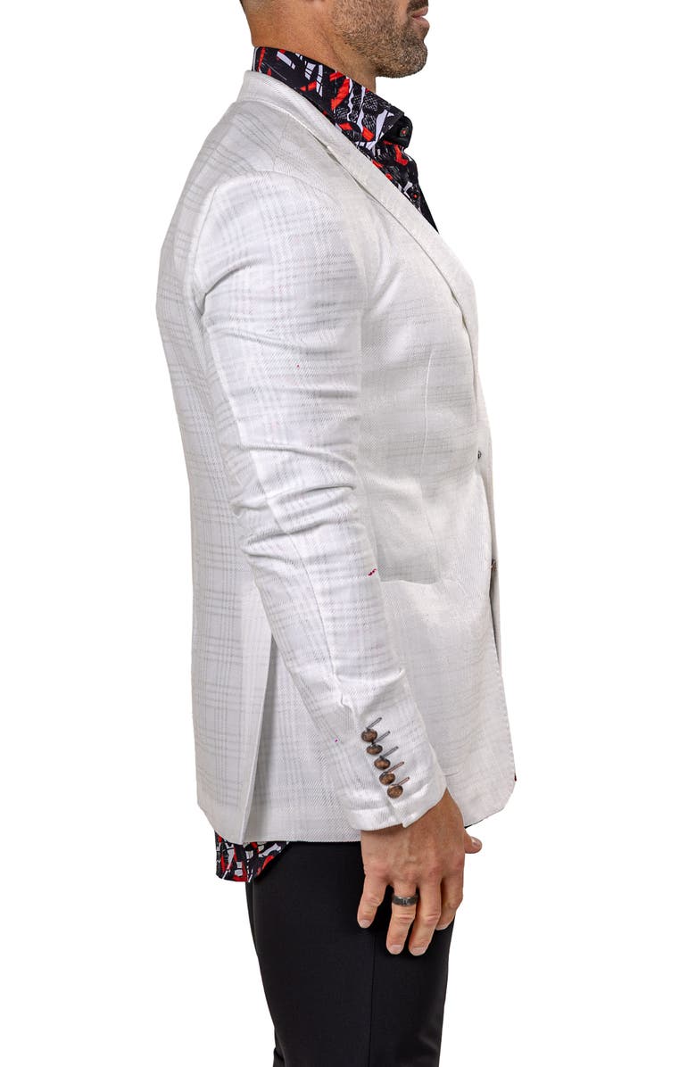 Maceoo Unconstructed Marthy015 White Glen Check Peak Lapel Blazer, Alternate, color, White