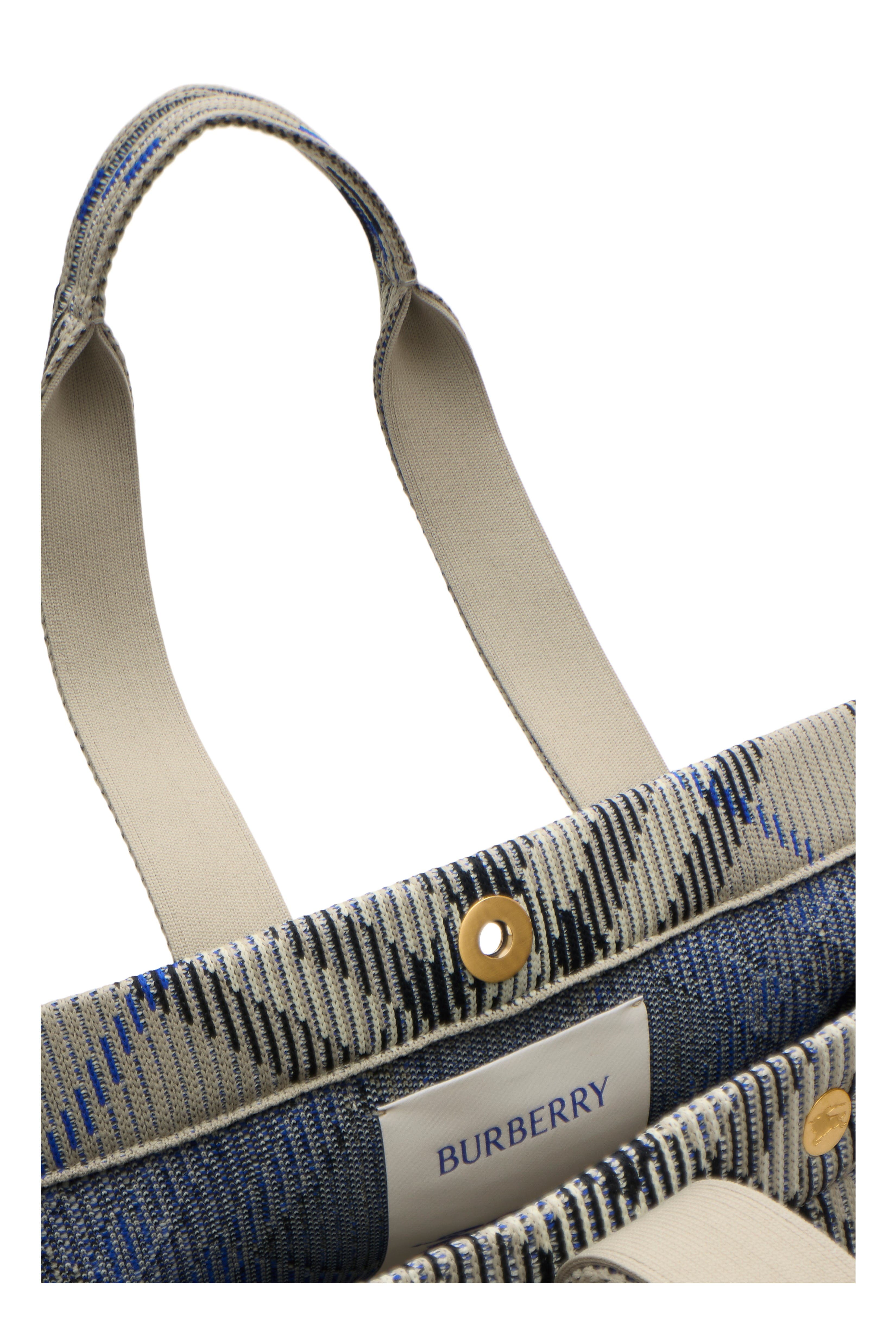 Burberry Medium Check Knitted Tote, Alternate, color, 
