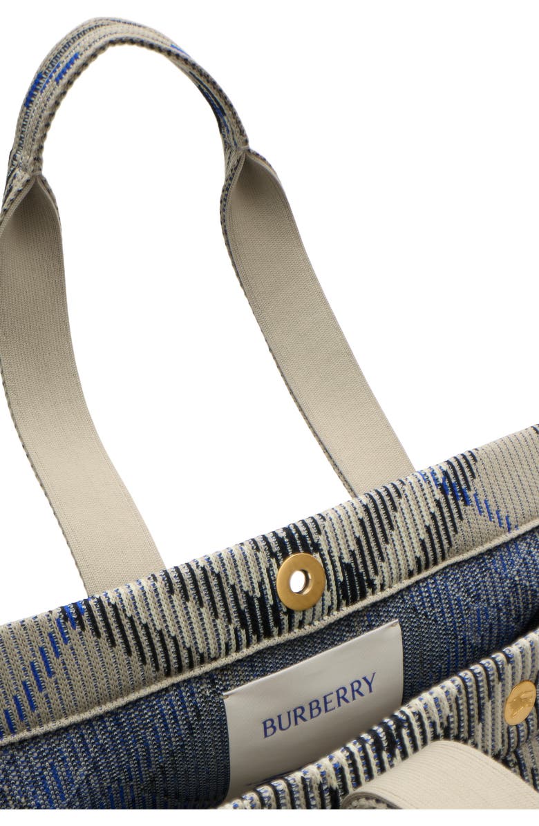 Burberry Medium Check Knitted Tote, Alternate, color, Lichen