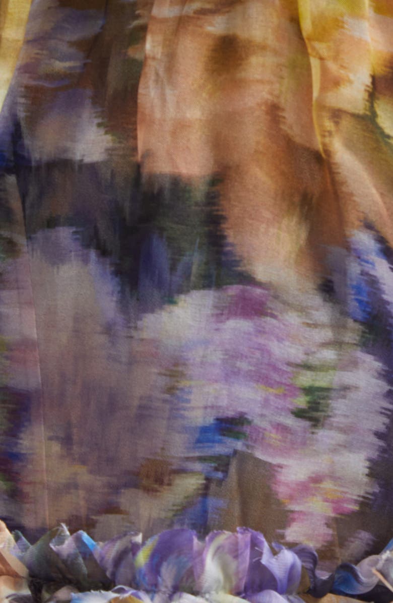 Zimmermann Luna Ruffle Silk Organza Maxi Dress, Alternate, color, Violet Dahlia