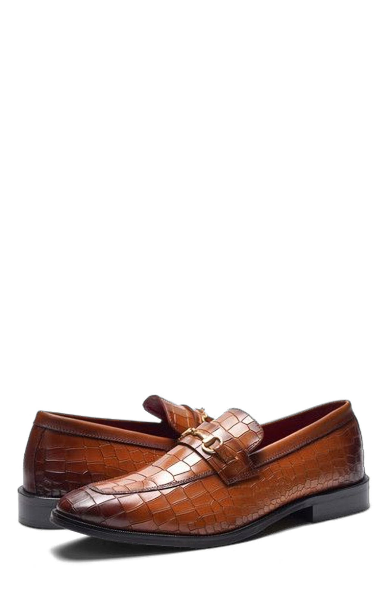 CARLOS SANTANA Havana Bit Loafer, Alternate, color, Tan Croco Print