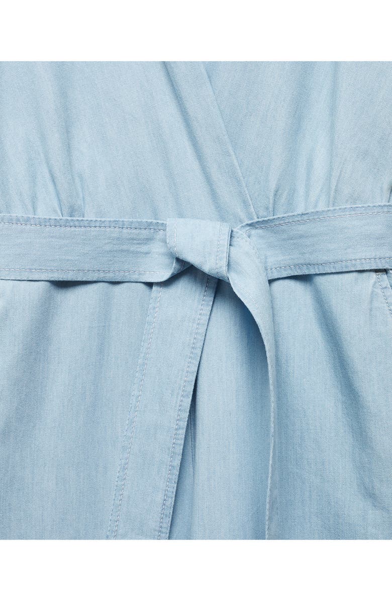 MANGO Belted Chambray Jumpsuit, Alternate, color, 