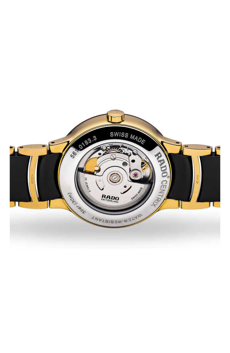 RADO Centrix Automatic Diamond Ceramic Bracelet Watch, 38mm, Alternate, color, 