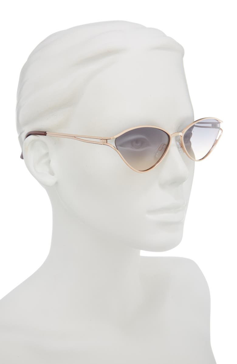 Vince Camuto 142mm Vented Cat Eye Sunglasses, Alternate, color, Gold Teal