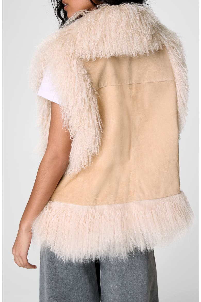 Genuine Shearling Vest, Alternate, color, BEIGE