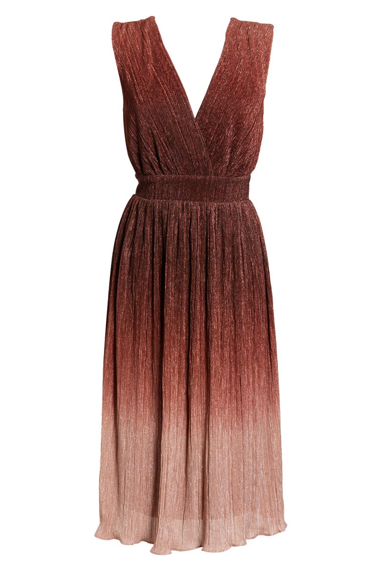Ellery Shimmer Ombré Midi Cocktail Dress, Alternate, color, BURGUNDY MULTI