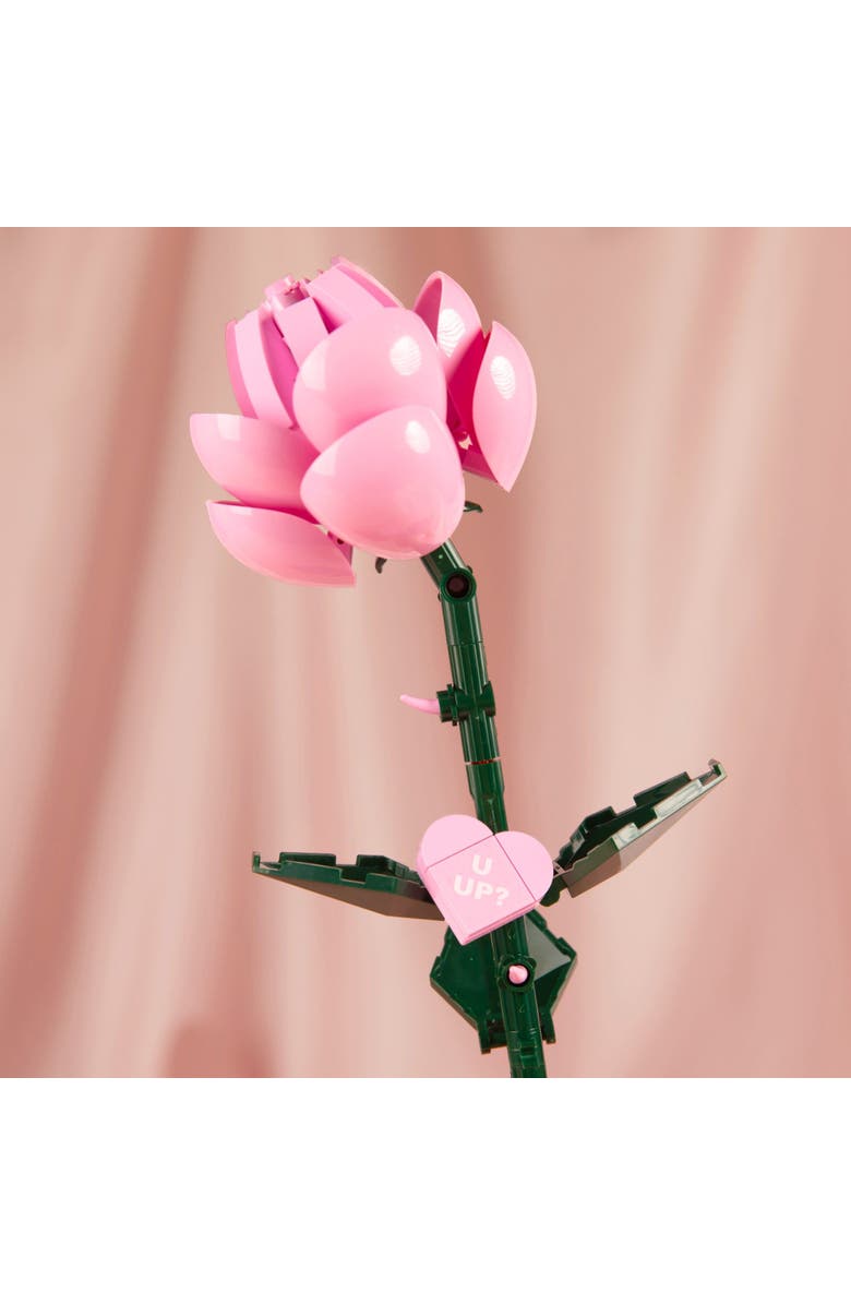 Brickcraft Bricktanicals Pink Long Stem Rose Building Set, Alternate, color, Pink