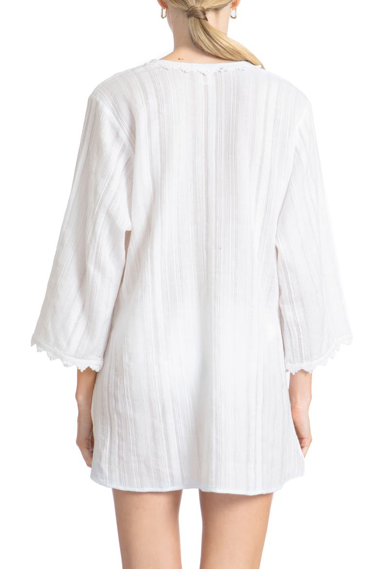 Jo Lace Trim Cover-Up Tunic, Alternate, color, WHITE