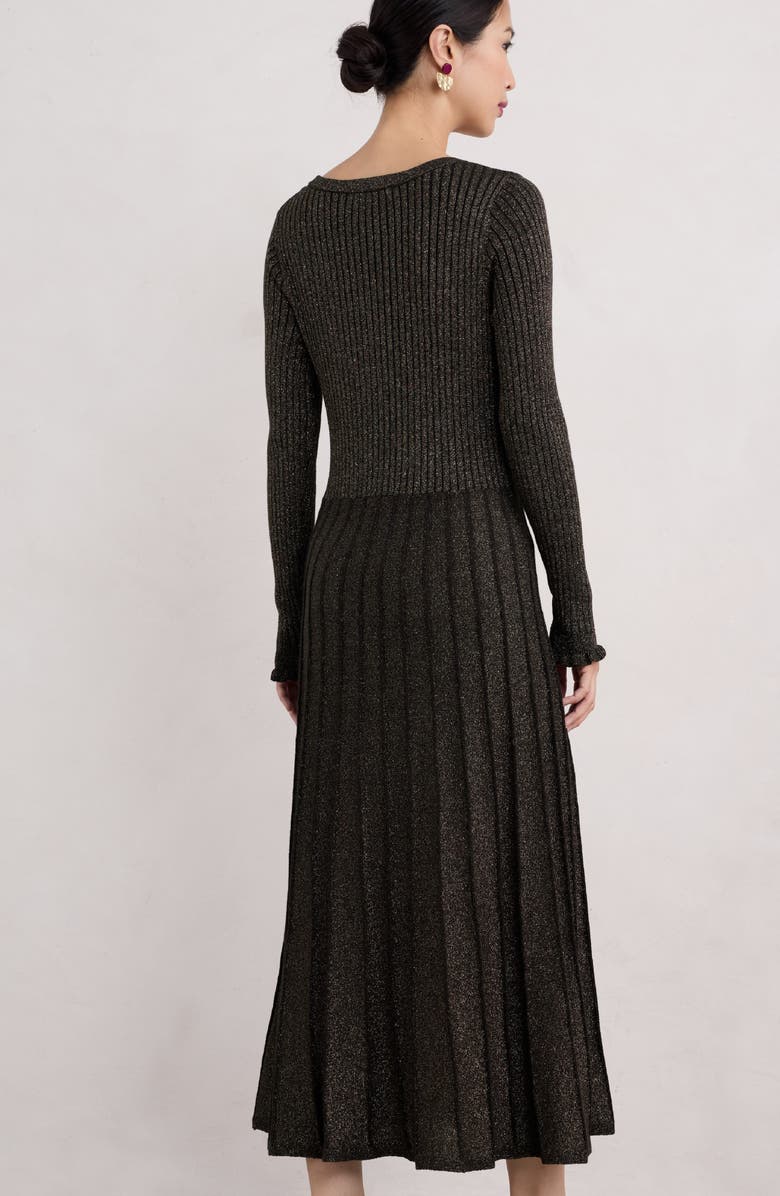 Seasalt Cornwall Metallic Long Sleeve Cotton Blend Sweater Dress, Alternate, color, 