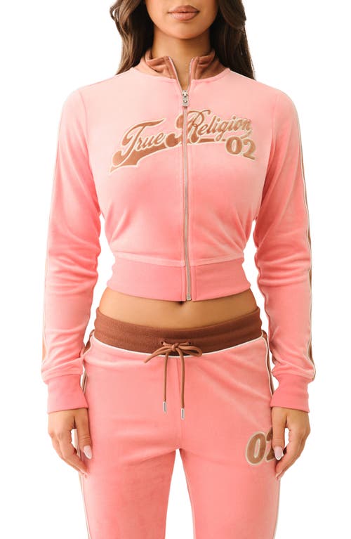 TRUE RELIGION TRUE RELIGION LOGO VELOUR TRACK JACKET