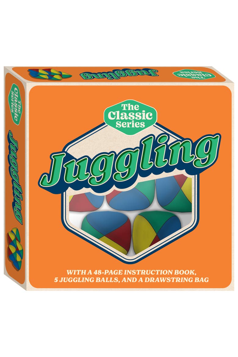 Retro Box, Learn Juggling, Skill Starter Kit, Instruction Book, All Ages, Main, color, Multicolored
