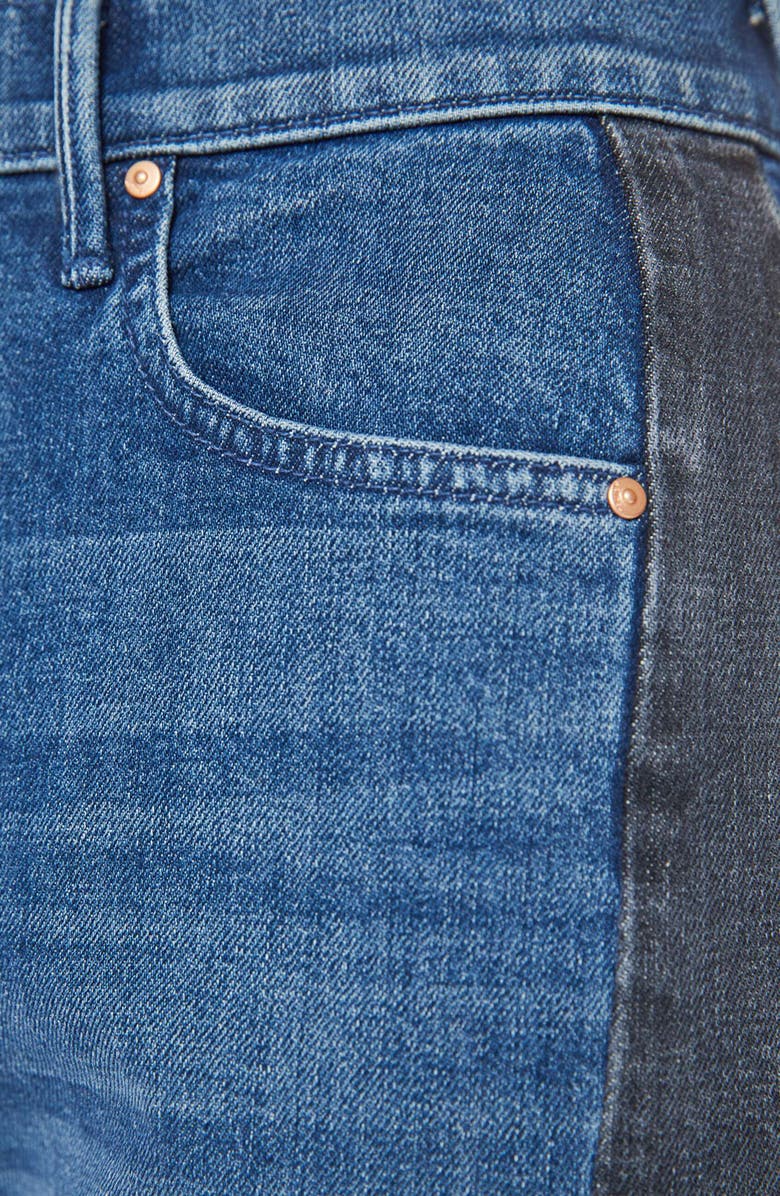 MOTHER The Half Pipe Flood High Waist Ankle Wide Leg Jeans, Alternate, color, Black And Blue