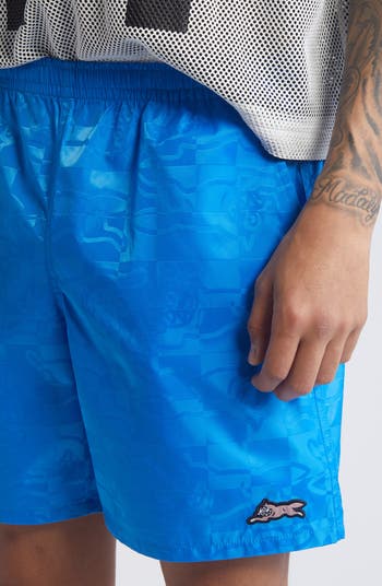Running Check Nylon Drawstring Shorts