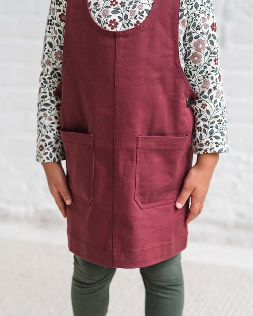 Kendi Alma Twill Jumper Dress In Red