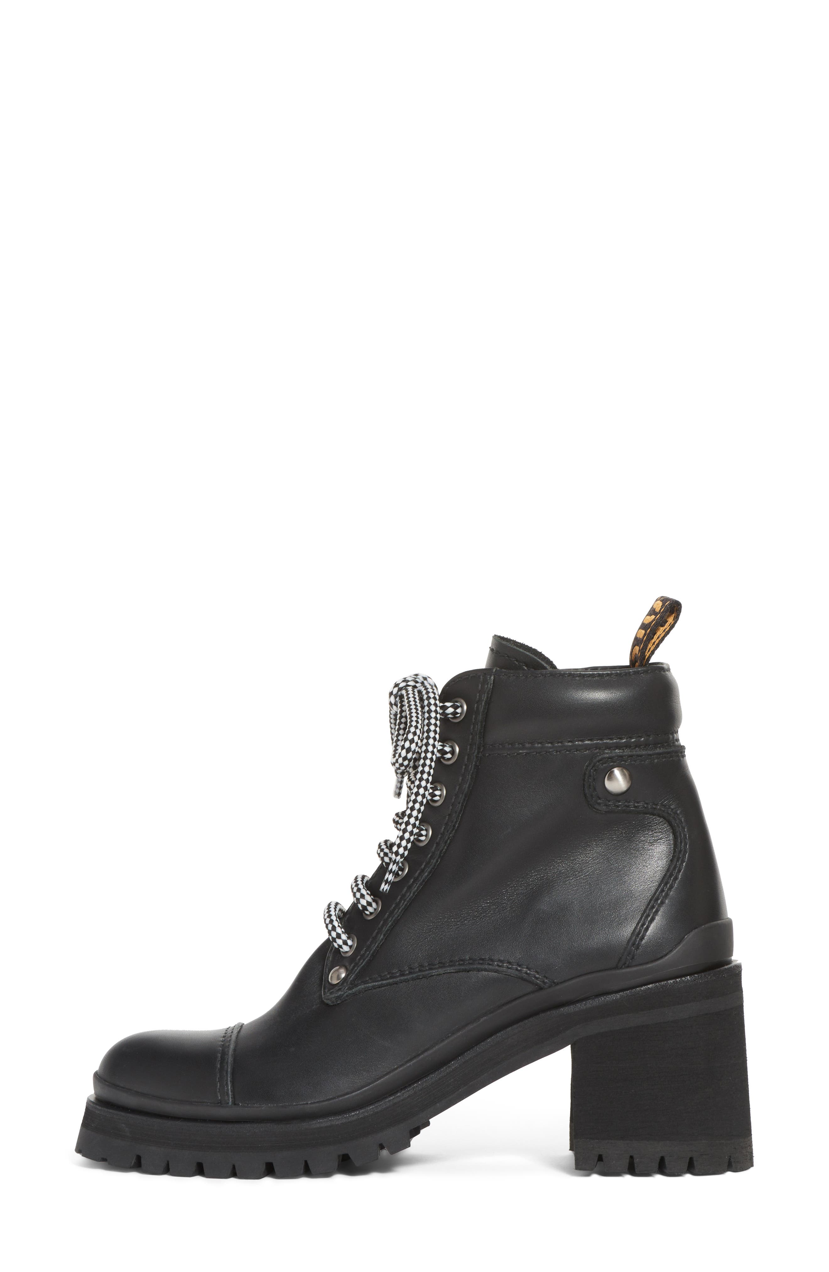 Miu Miu Lugged Sole Combat Boot, Alternate, color, 