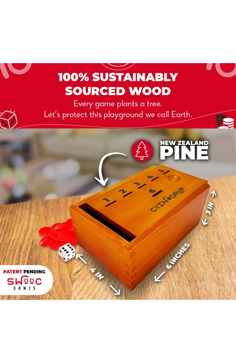 Swooc Games Coin Drop | Simple + Strategic Dice Game, Alternate, color, Brown