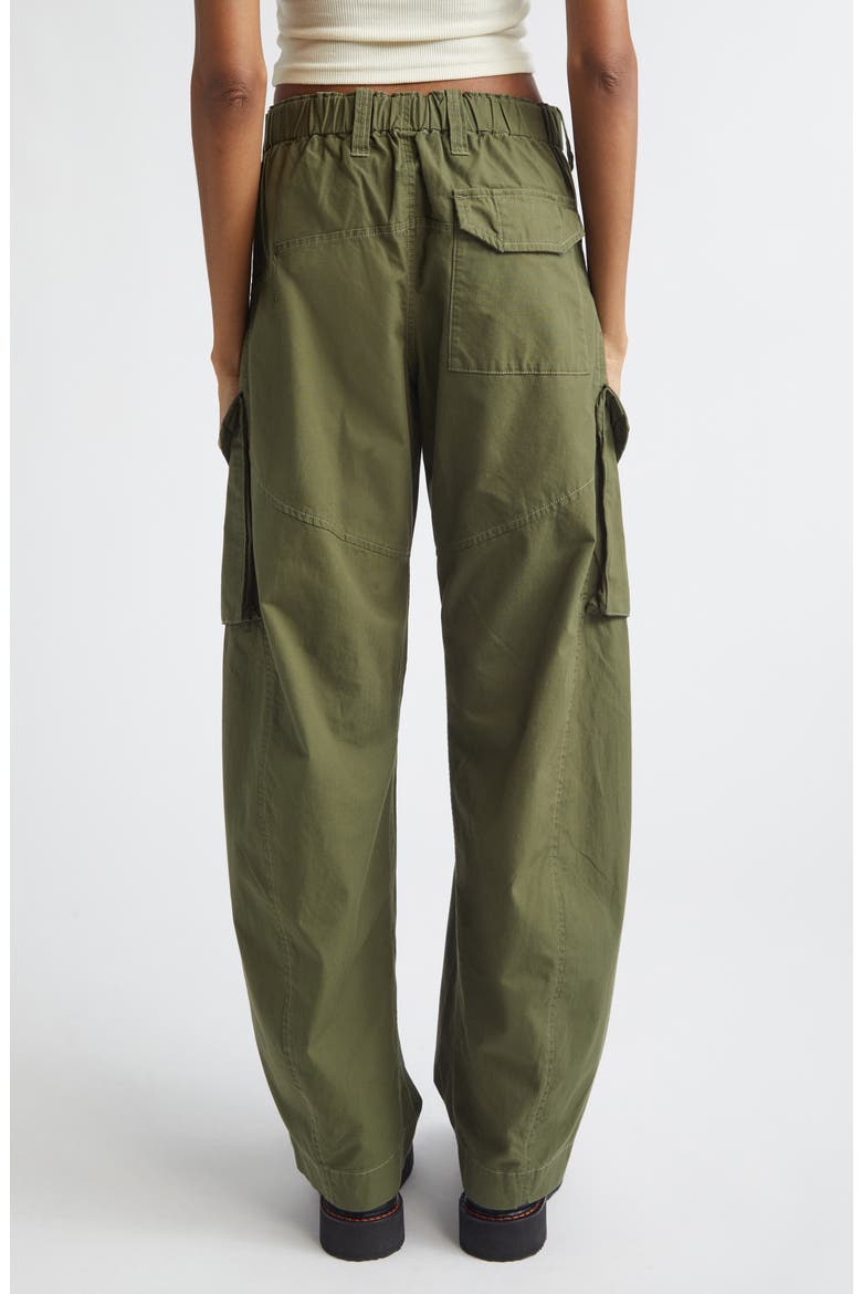 Pleated Barrel Leg Cargo Pants, Alternate, color, OLIVE GREEN