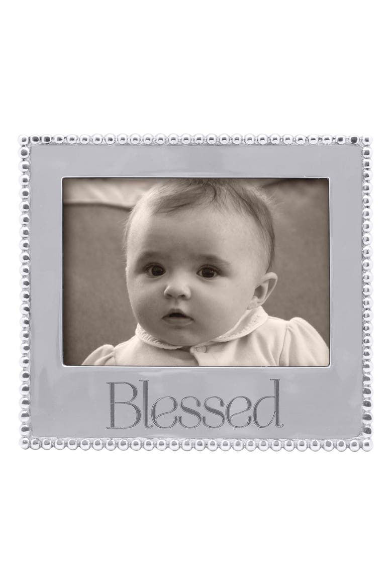 Blessed Beaded Picture Frame, Main, color, SILVER