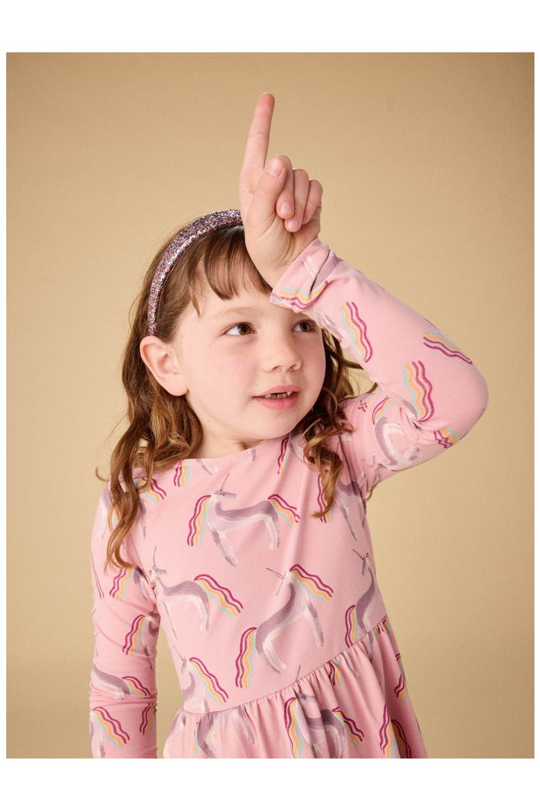 Printed Ballet Dress, Alternate, color, Rainbow Unicorn