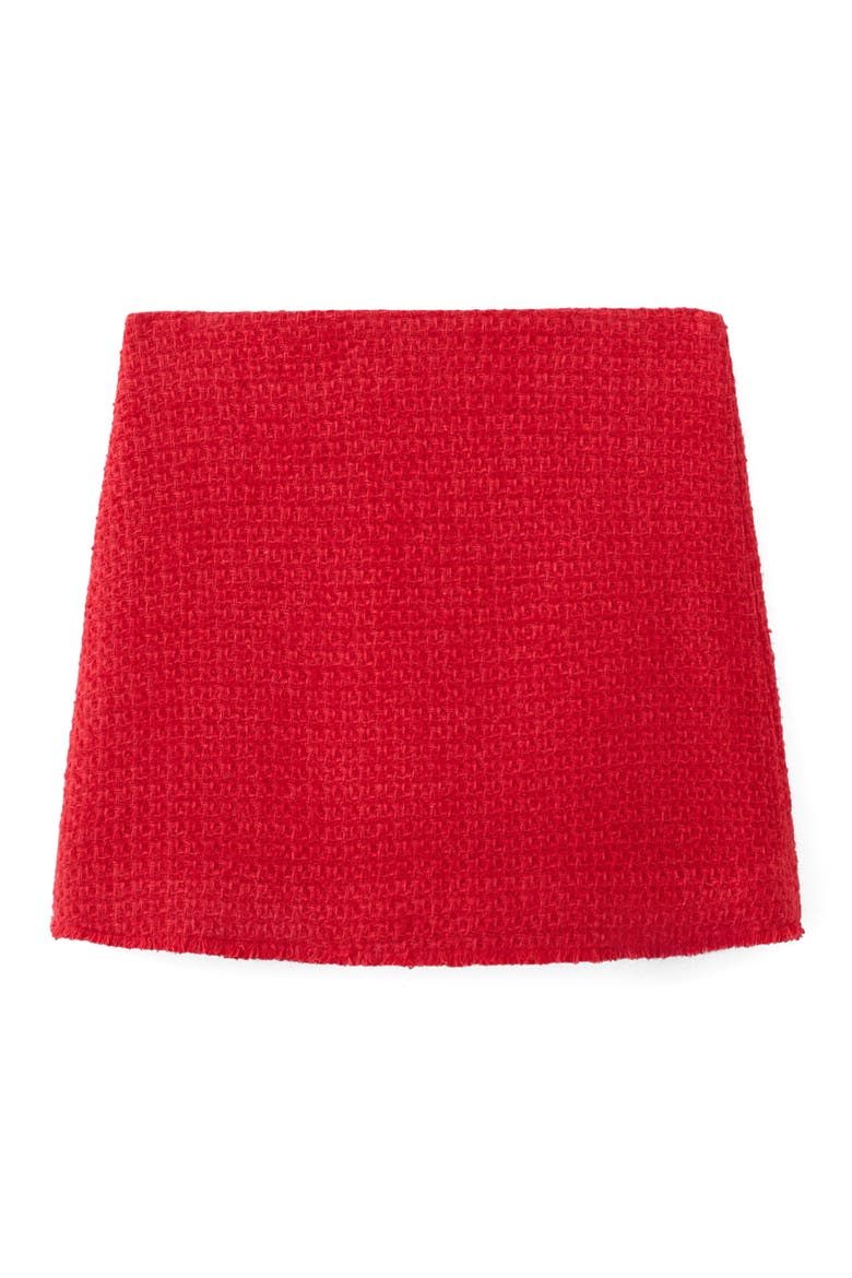 Tweed Miniskirt, Alternate, color, RED