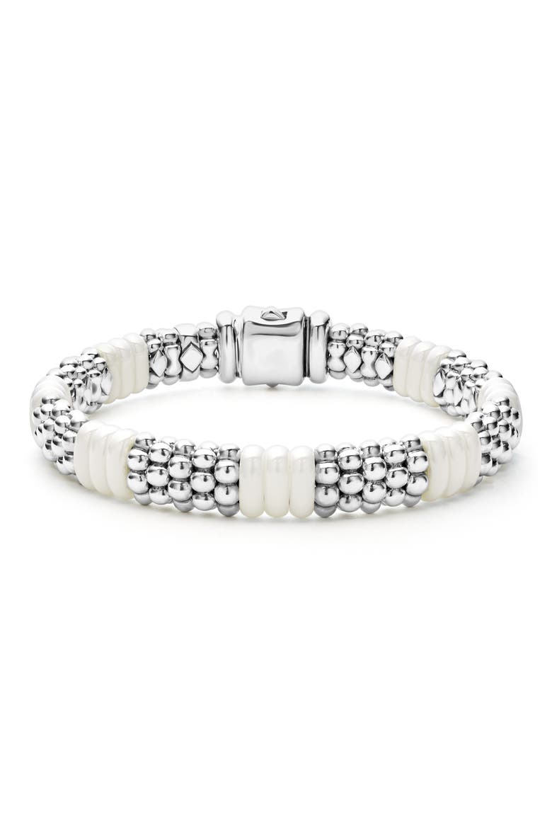 Set of 3 Sterling Silver Caviar Bead Bracelets, Alternate, color, WHITE