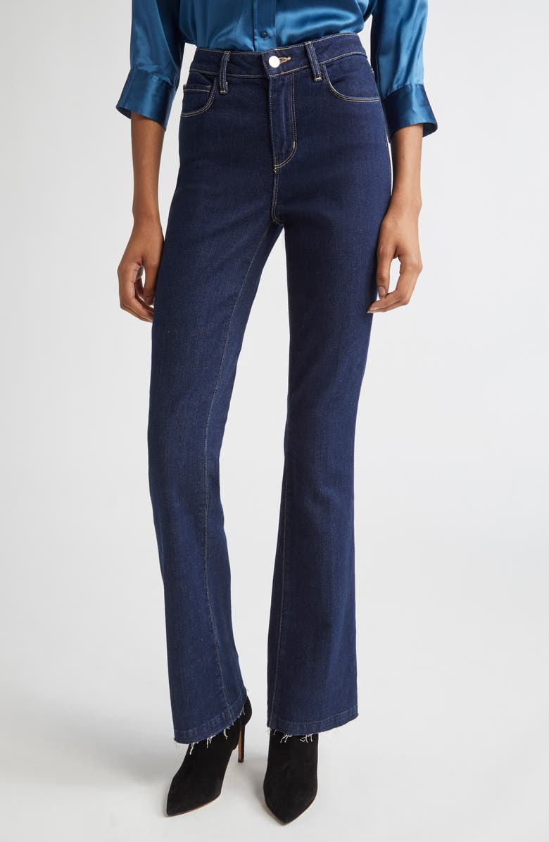 L'AGENCE Ruth Raw Hem Straight Leg Jeans, Main, color, Koval