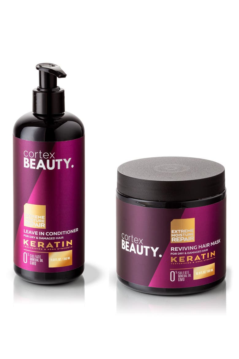 Keratin Leave-In Conditioner & Reviving Hair Mask Set $157 Value, Main, color, NONE
