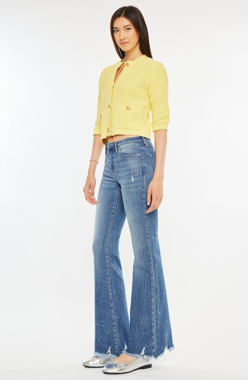 Kancan Jennie Medium Rise Wide Leg Jeans In Medium Wash