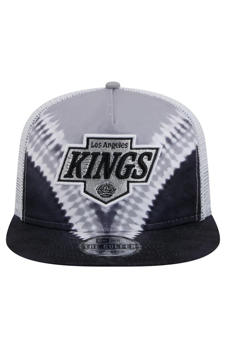 New Era Men's New Era Black/Silver Los Angeles Kings Throwback V-Dye Adjustable Golfer Hat, Alternate, color, Black
