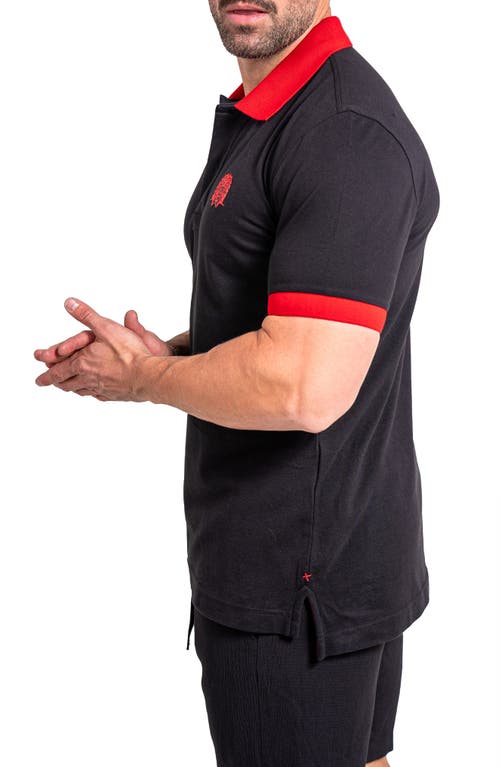 Maceoo Mozartspecktip Stretch Nylon Polo In Blue