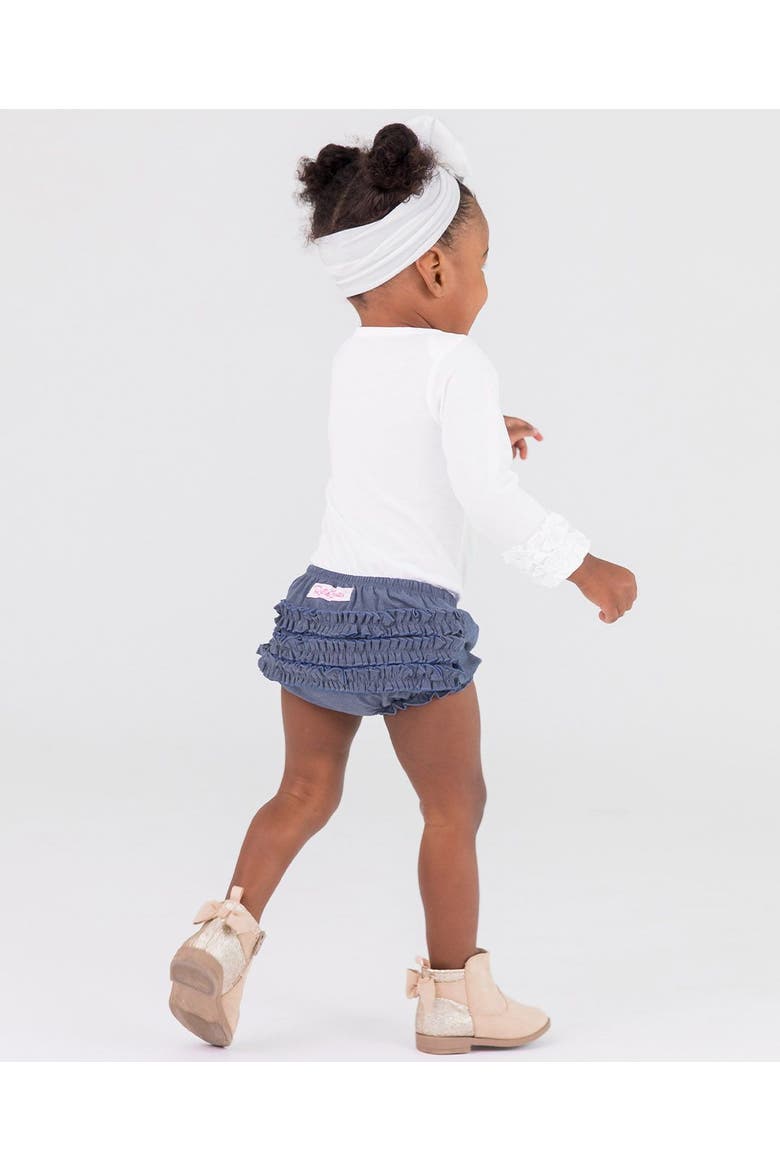 Baby/Toddler Knit RuffleButt Bloomer, Alternate, color, Faux Denim