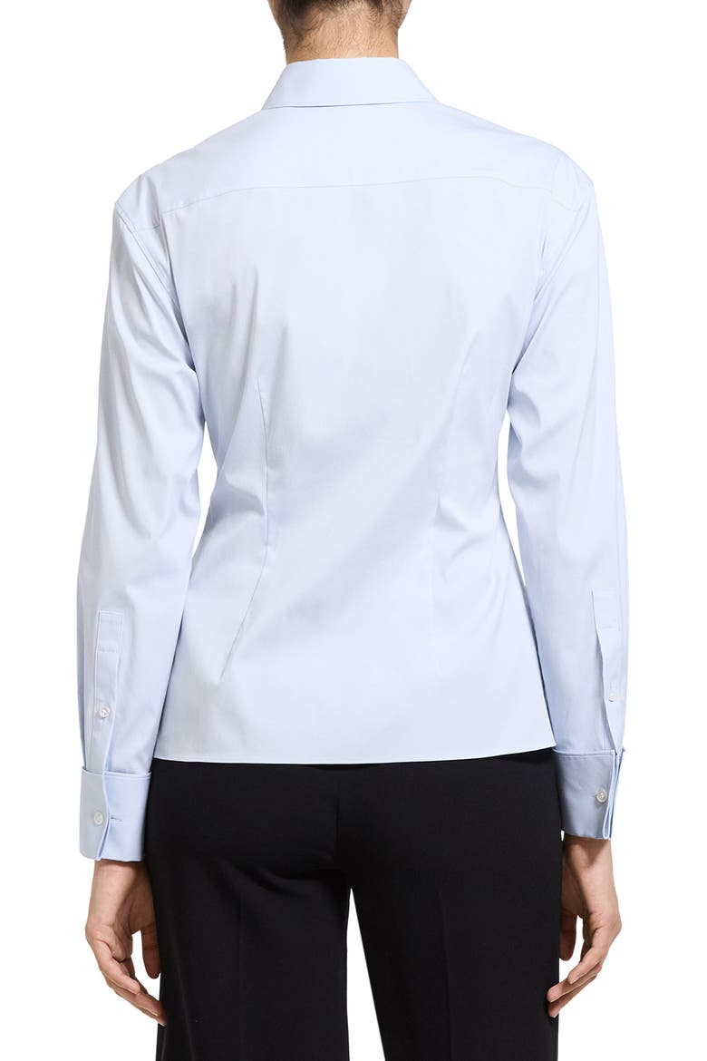 Cutaway Hem Stretch Cotton Shirt, Alternate, color, COOL FOG - 2TJ