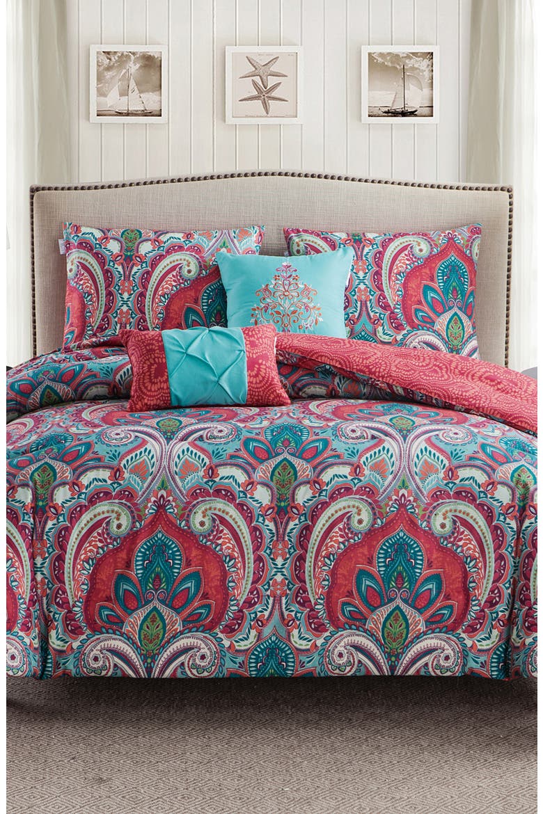 Damask Reversible Comforter Set - King, Alternate, color, MULTI