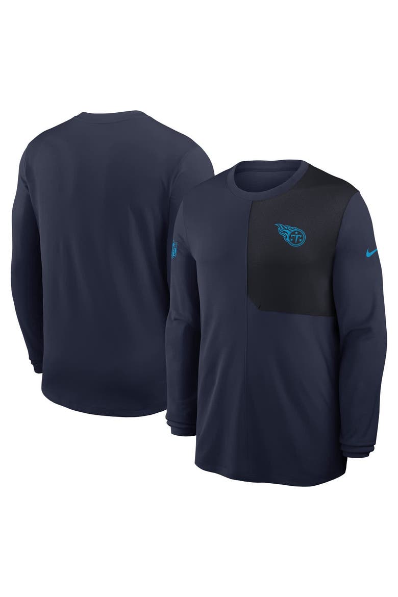 Men's Nike Navy Tennessee Titans Sideline Coach UV Performance Long Sleeve T-Shirt, Alternate, color, Navy