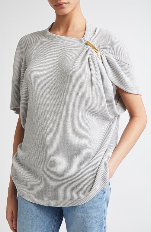 Brandon Maxwell The Faye Asymmetric T-shirt With Shoulder Hardware