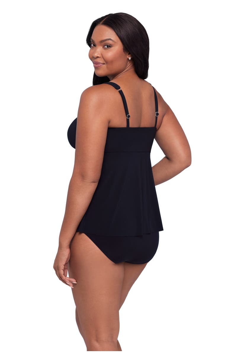 Trimshaper Maddie Square Neck Tankini Swimsuit Top, Alternate, color, Black