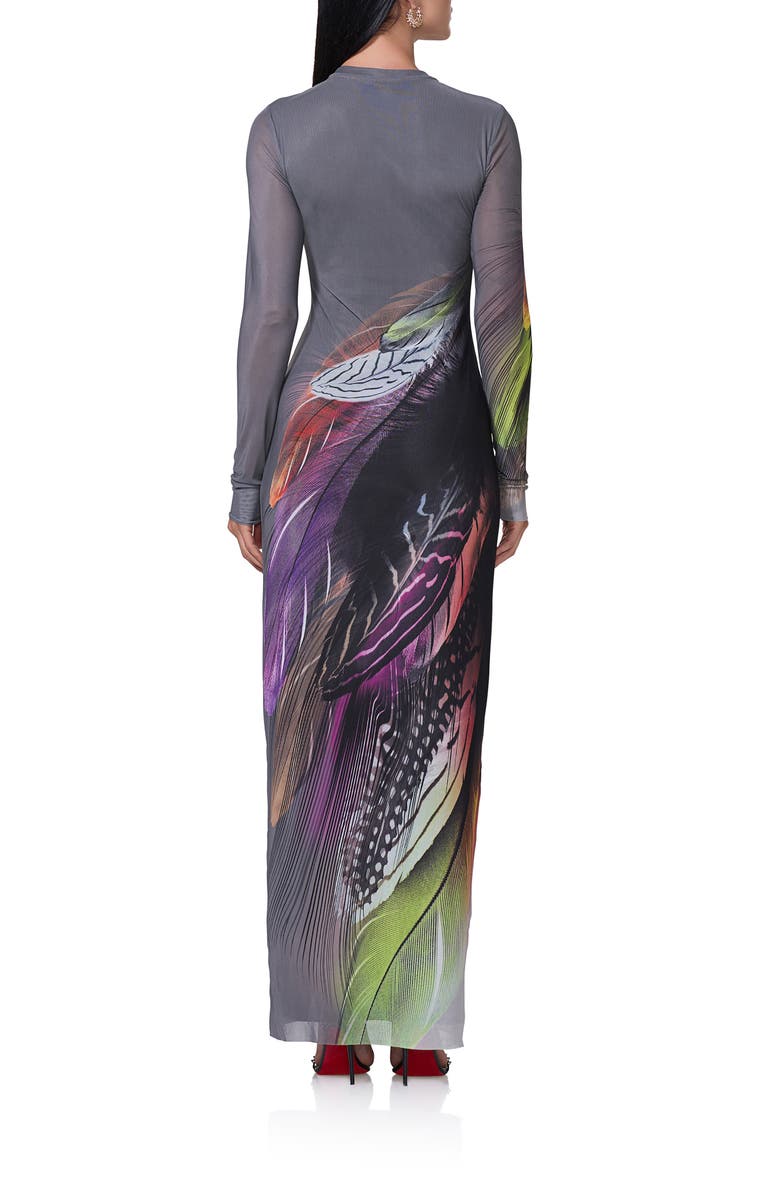 AFRM Didi Long Sleeve Mesh Maxi Dress, Alternate, color,