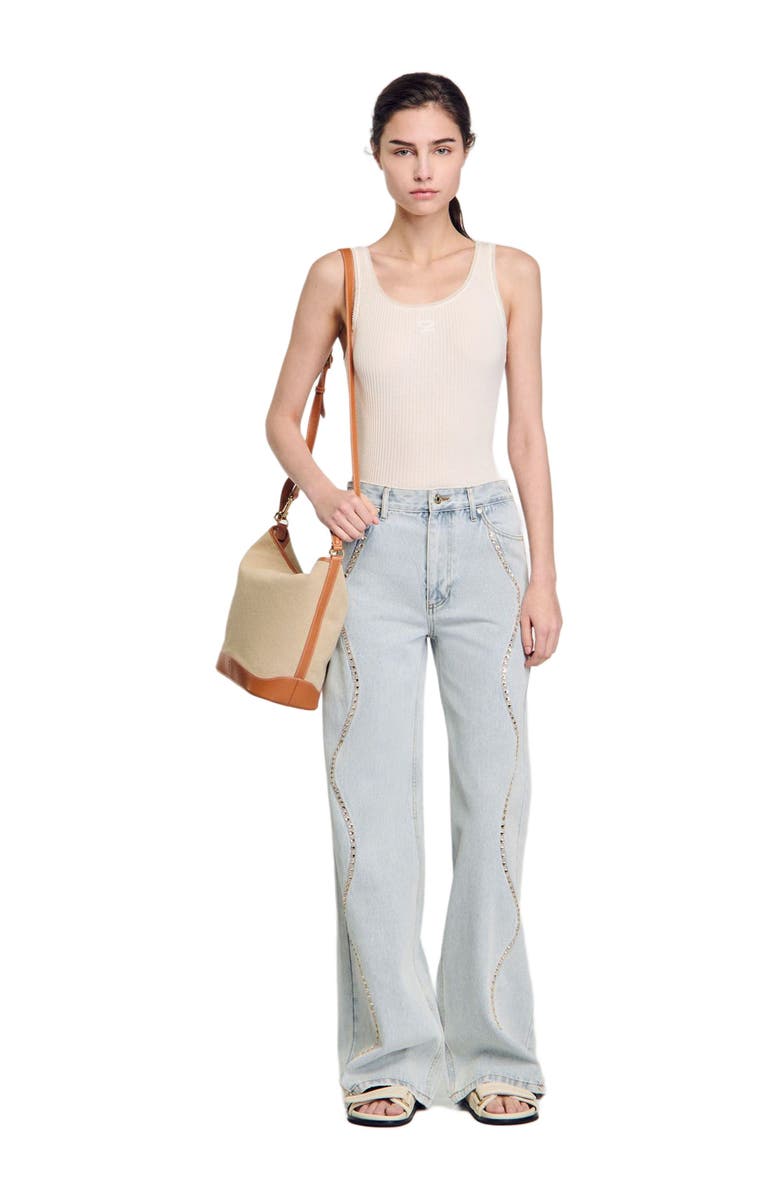 SANDRO Rib knit vest top, Alternate, color, 