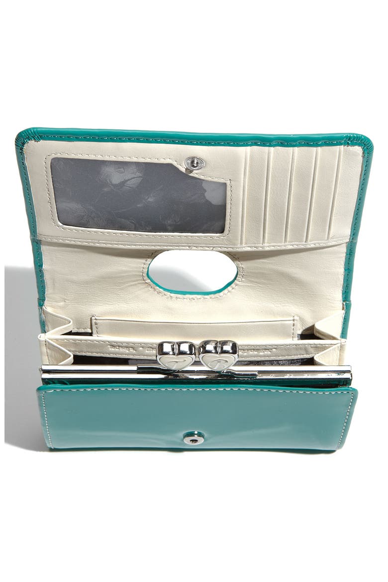 'Jennar Enamel Heart' French Wallet, Alternate, color, TURQUOISE